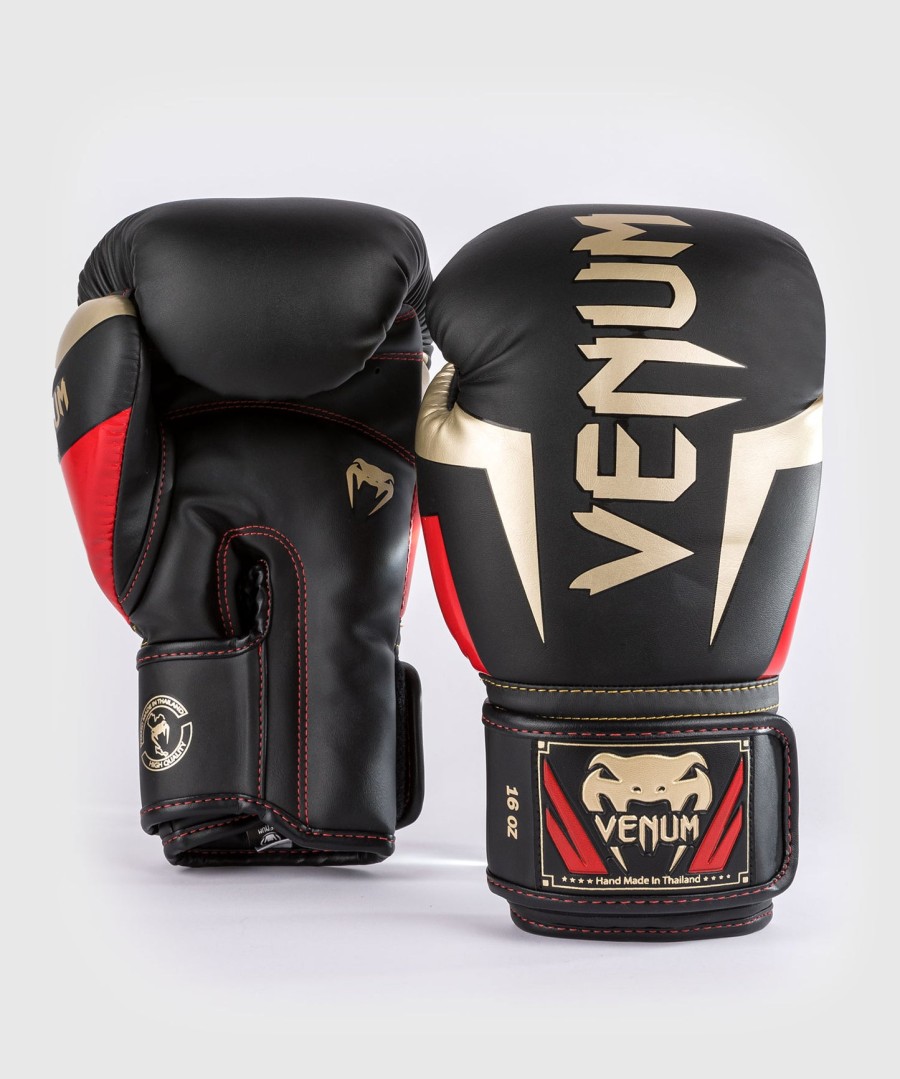 luvas de boxe venum elite - pretodouradovermelho
