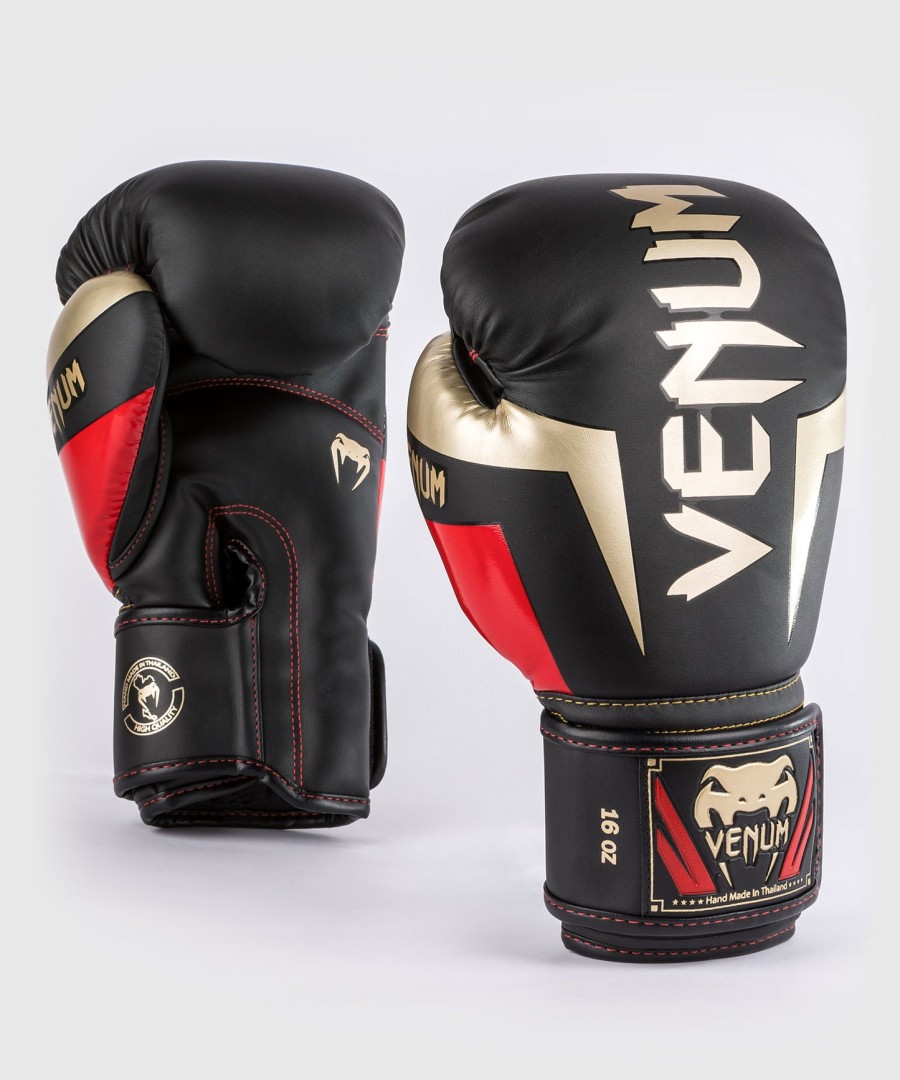 luvas de boxe venum elite - pretodouradovermelho