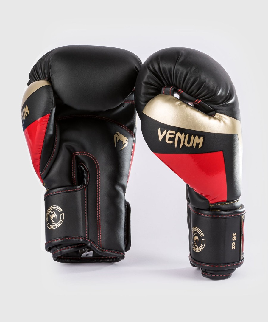 luvas de boxe venum elite - pretodouradovermelho