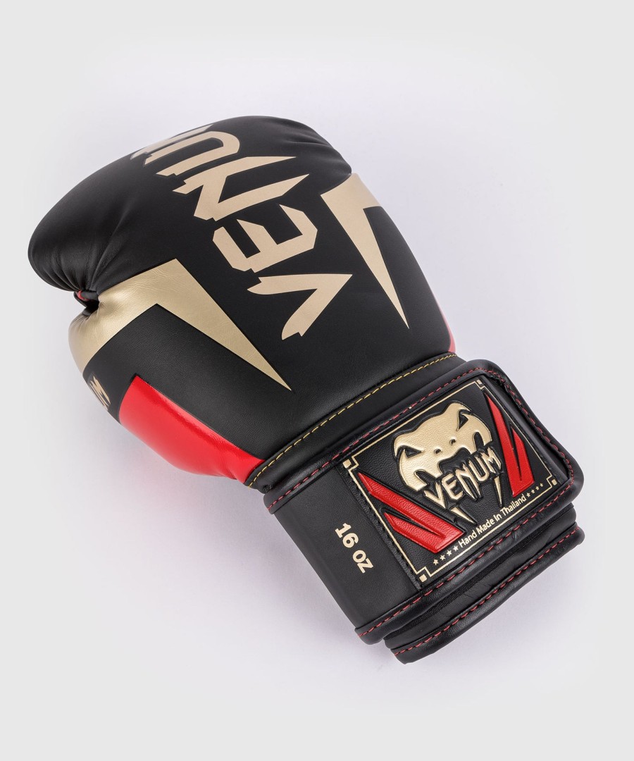 luvas de boxe venum elite - pretodouradovermelho