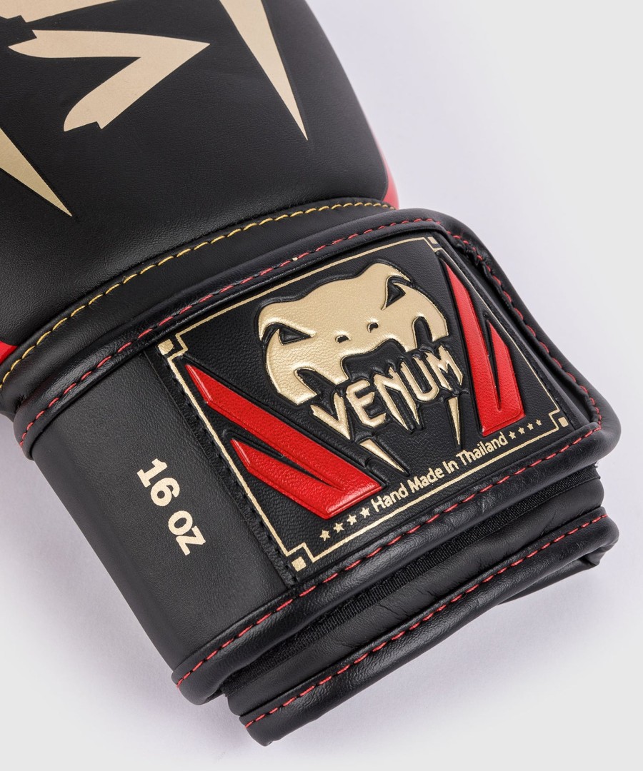 luvas de boxe venum elite - pretodouradovermelho