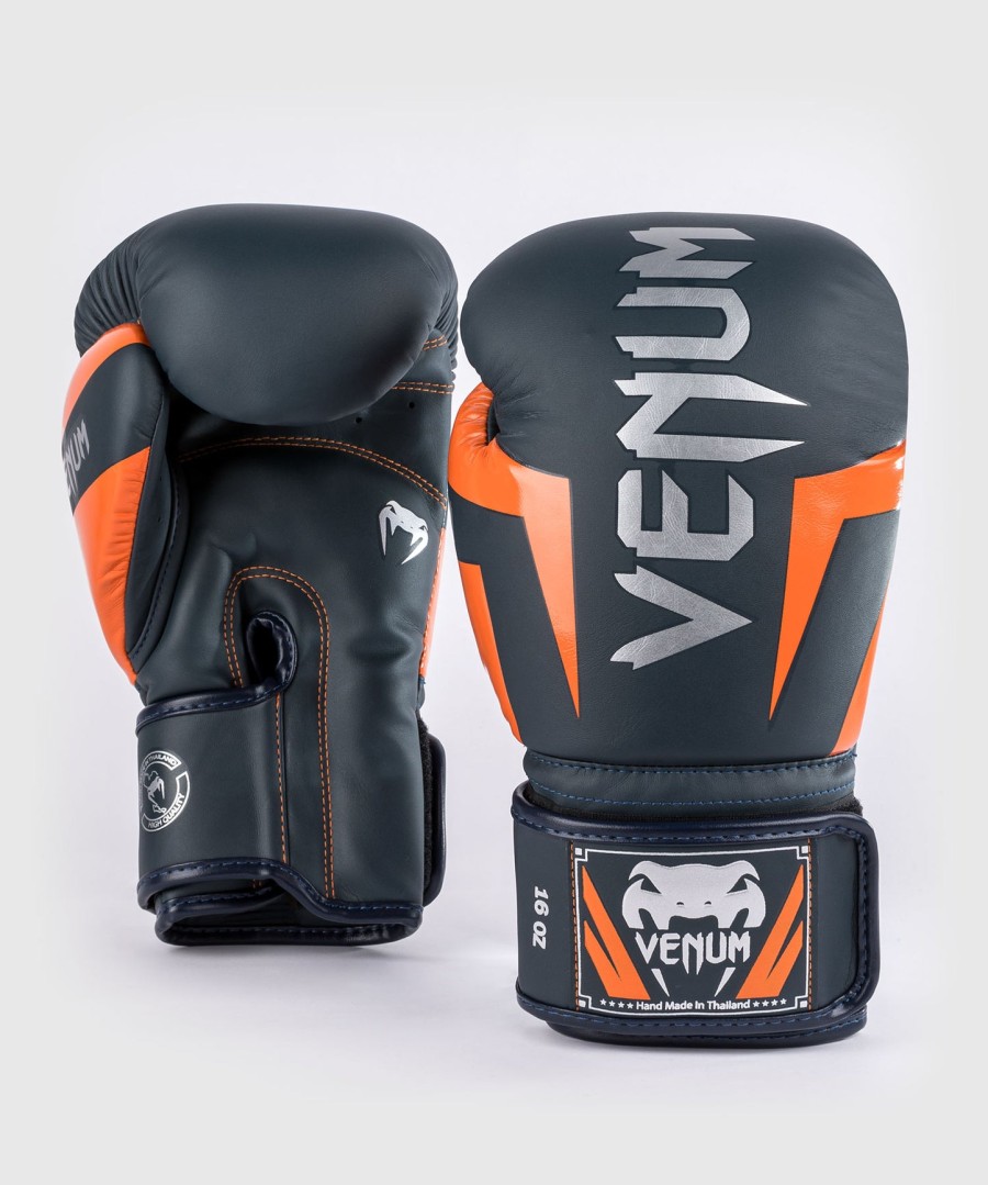 luvas de boxe venum elite - azul-marinhoprateadolaranja