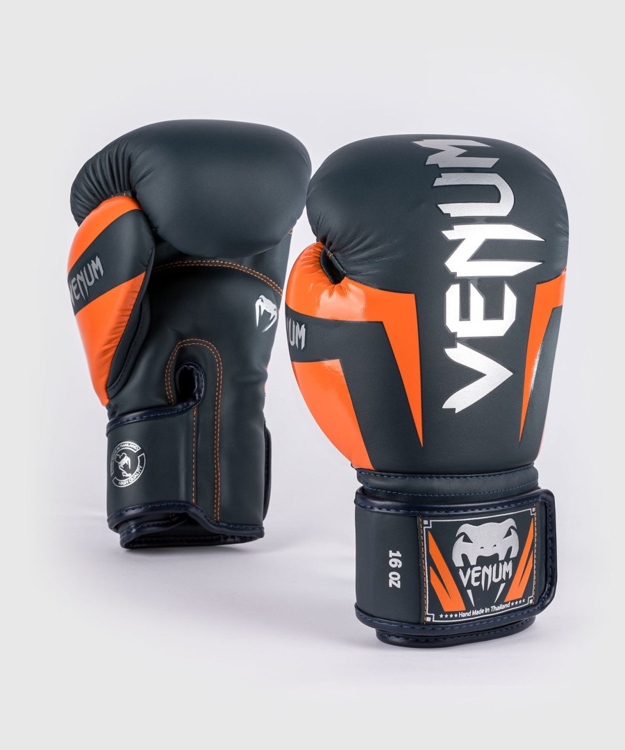 luvas de boxe venum elite - azul-marinhoprateadolaranja