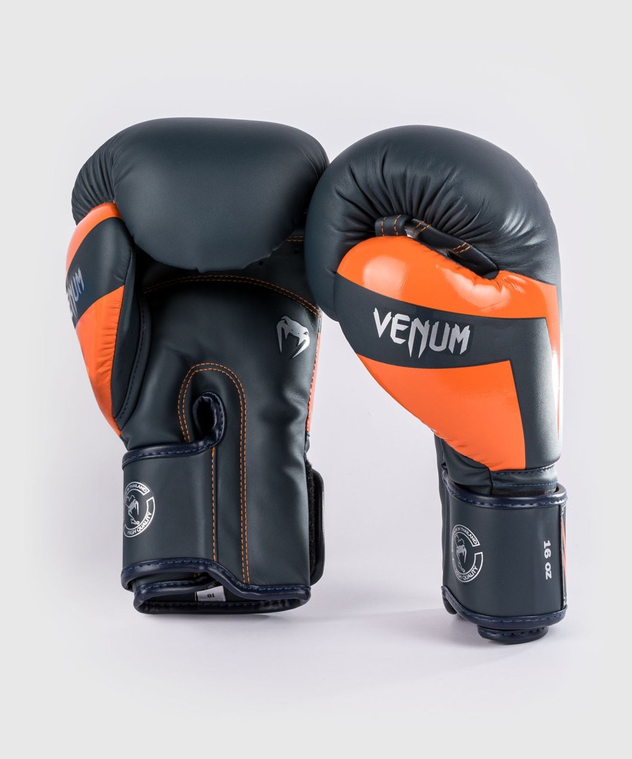 luvas de boxe venum elite - azul-marinhoprateadolaranja