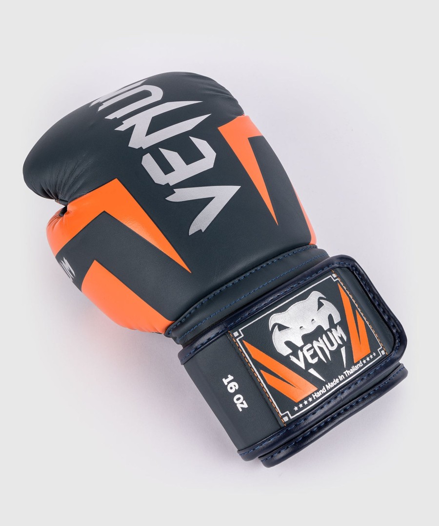 luvas de boxe venum elite - azul-marinhoprateadolaranja