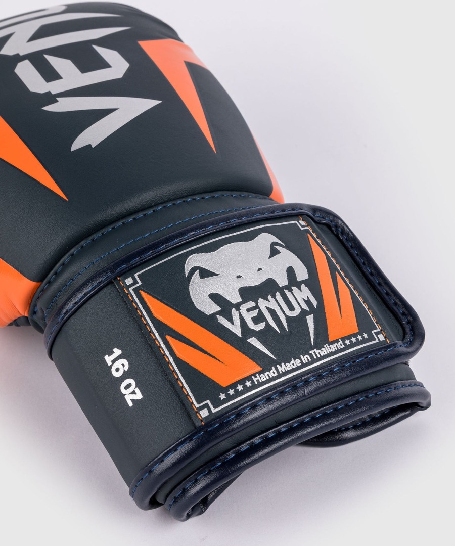 luvas de boxe venum elite - azul-marinhoprateadolaranja