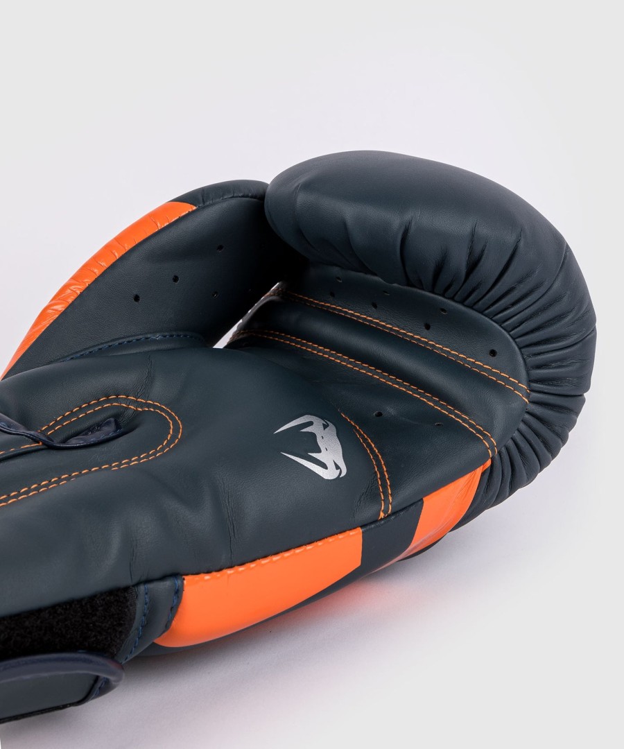 luvas de boxe venum elite - azul-marinhoprateadolaranja