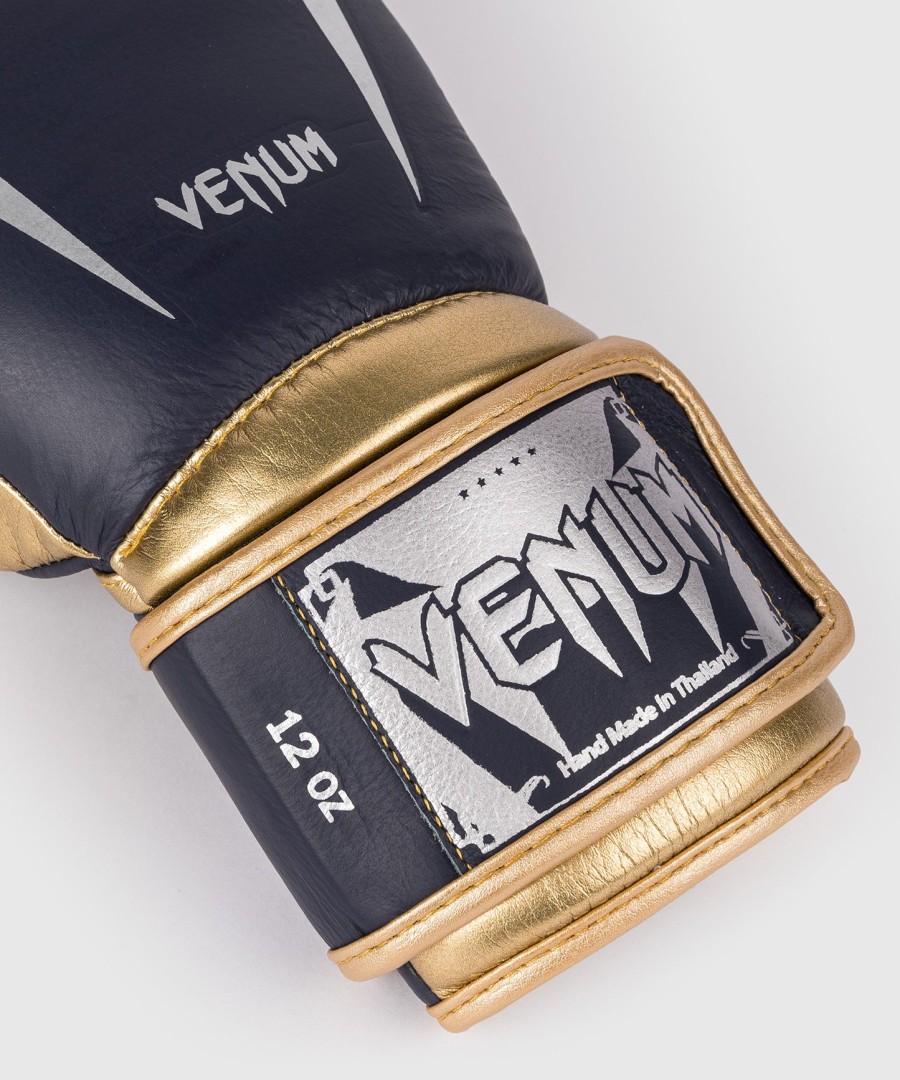 luvas de boxe venum giant 3.0 - azul-marinhodourado - edição especial