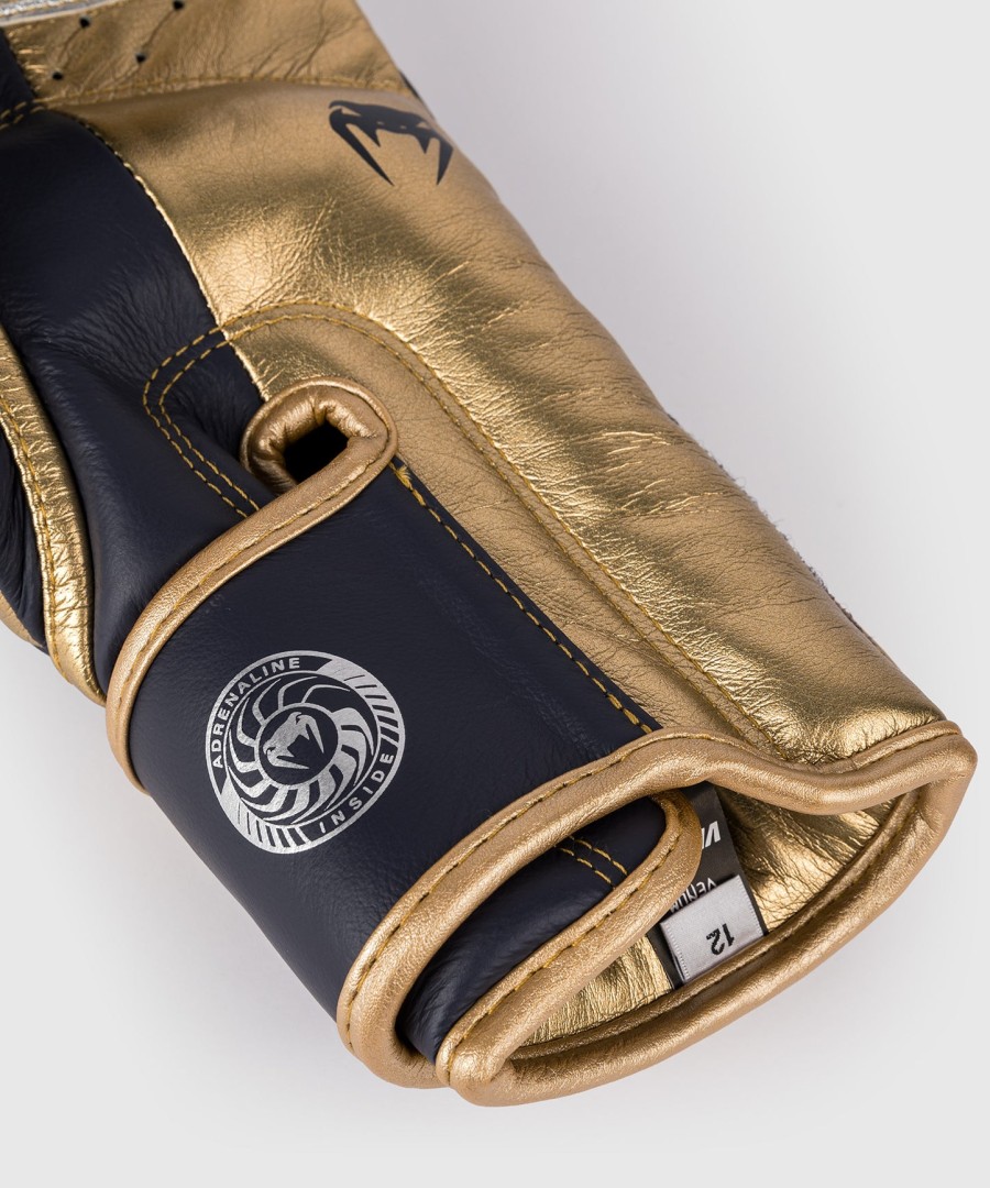 luvas de boxe venum giant 3.0 - azul-marinhodourado - edição especial