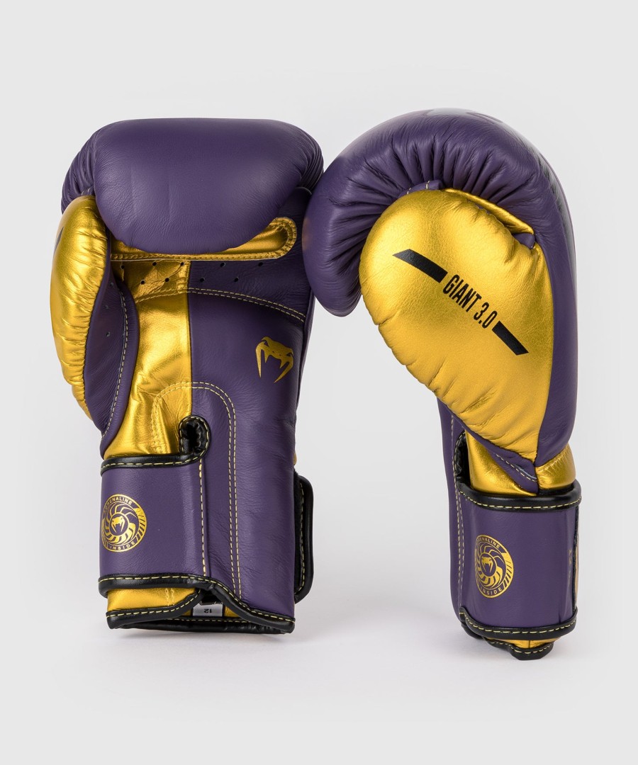luvas de boxe venum giant 3.0 - roxo escurodourado - edição especial