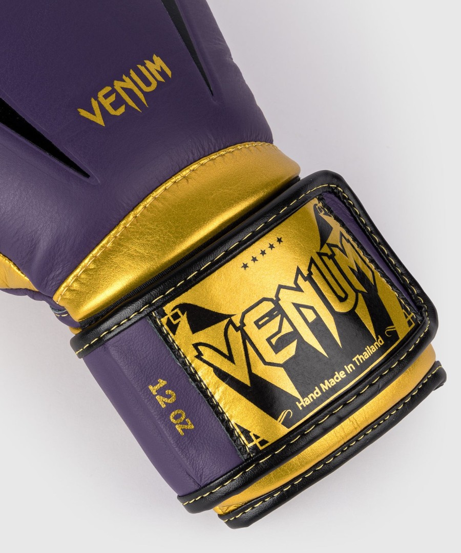 luvas de boxe venum giant 3.0 - roxo escurodourado - edição especial