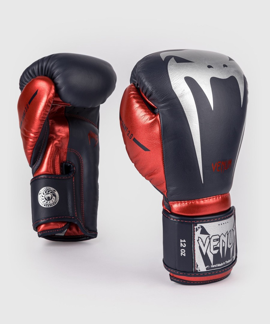 luvas de boxe venum giant 3.0 - azul marinhovermelho - edição especial