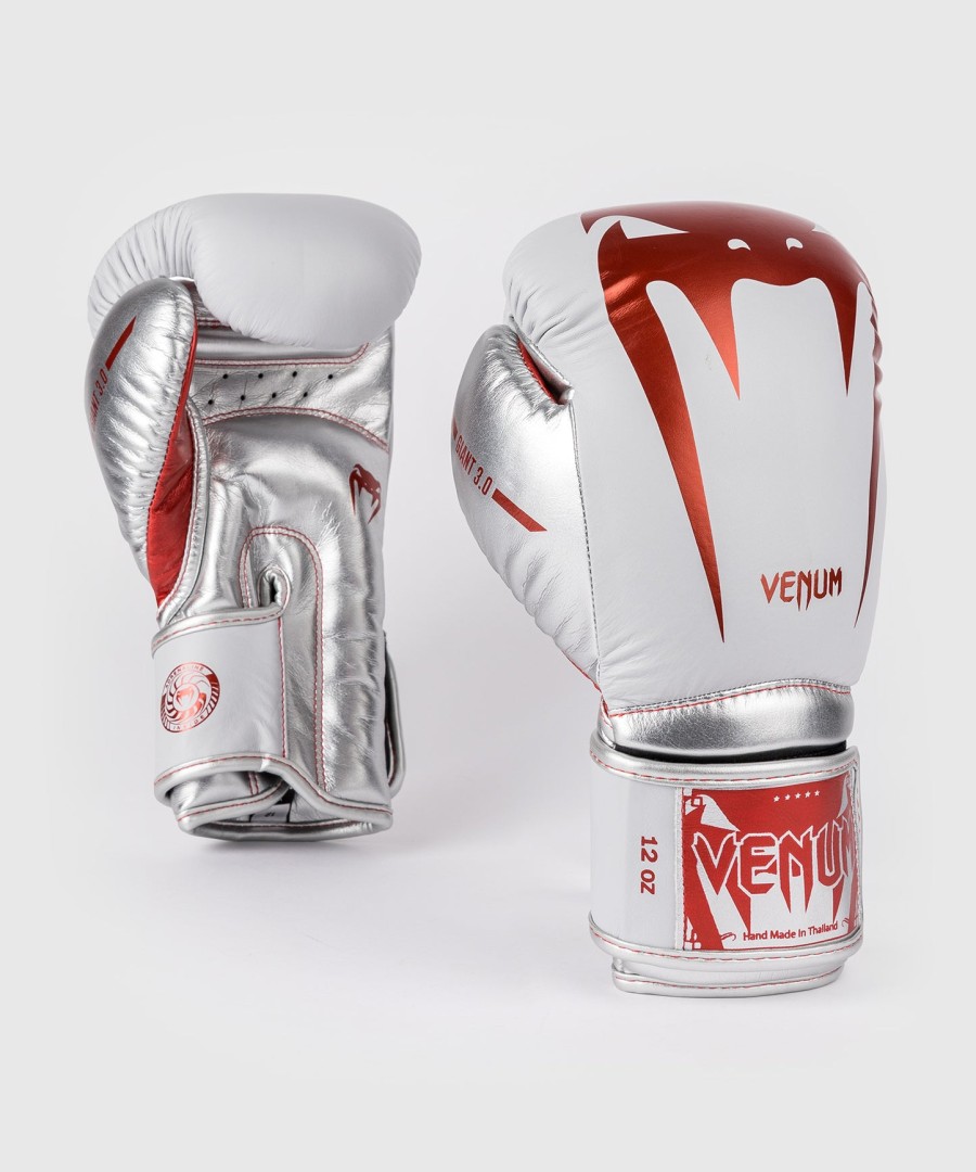 luvas de boxe venum giant 3.0 - vermelhoprateado - edição especial