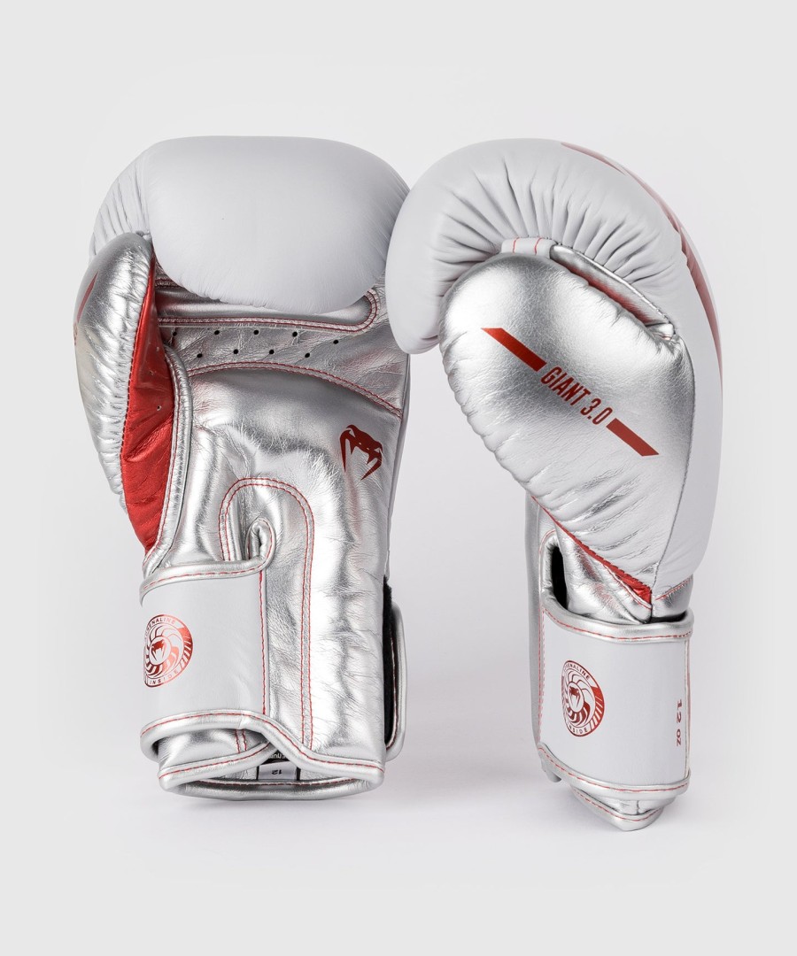 luvas de boxe venum giant 3.0 - vermelhoprateado - edição especial