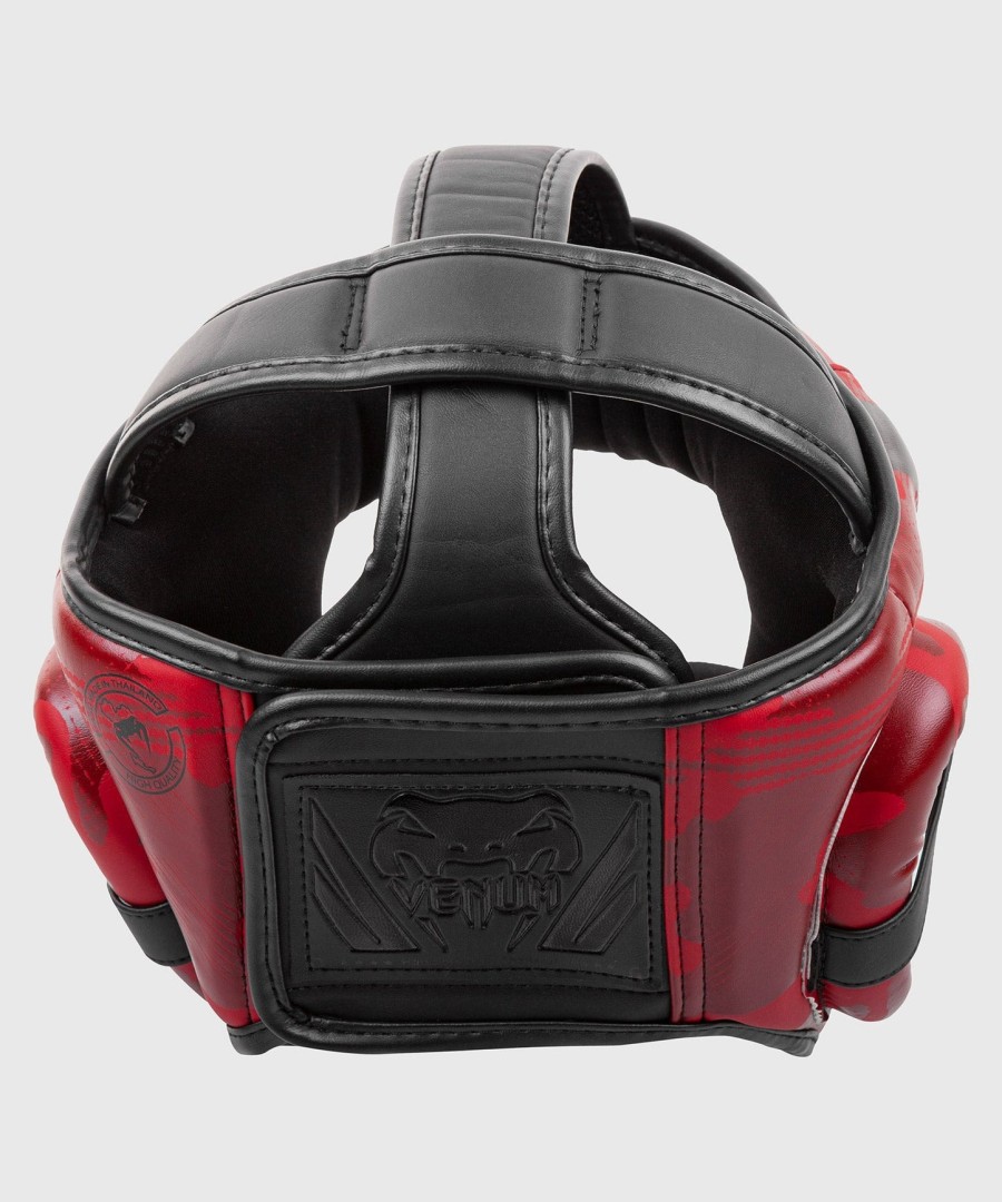 protetor de cabeça venum elite para boxe - camuflagem vermelha