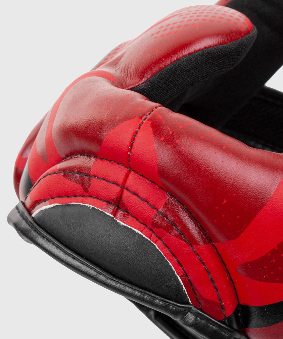 protetor de cabeça venum elite para boxe - camuflagem vermelha