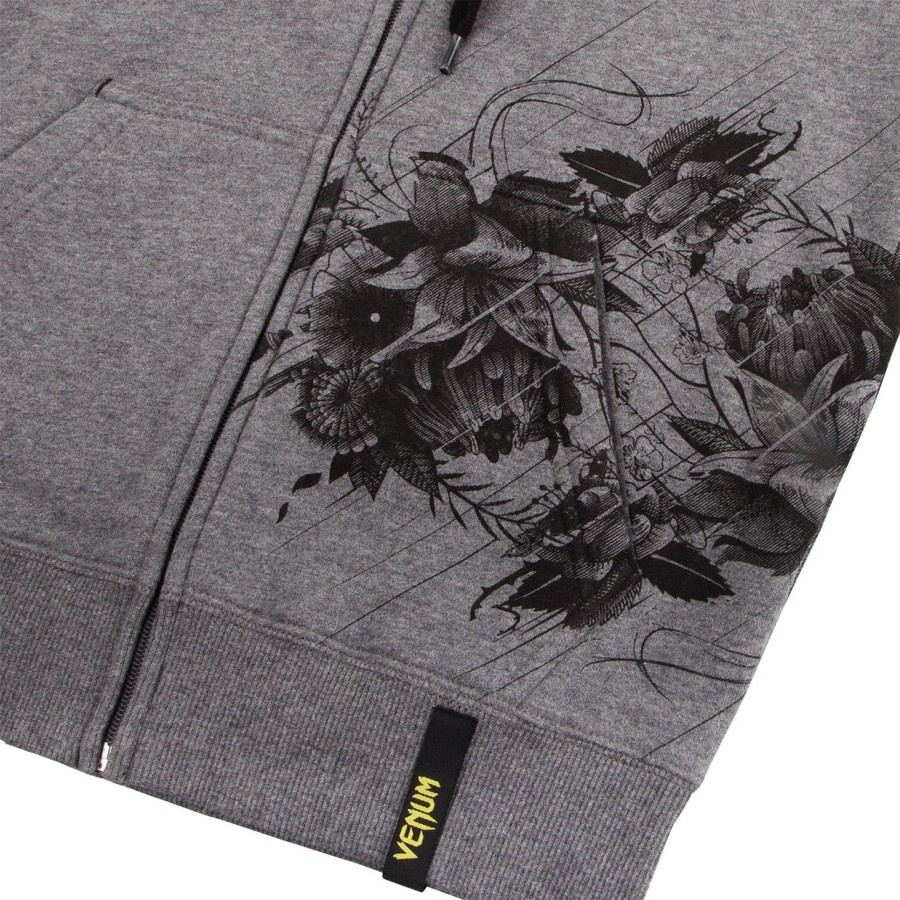 moletom com capuz floral venum - cinza mescla - para mulheres