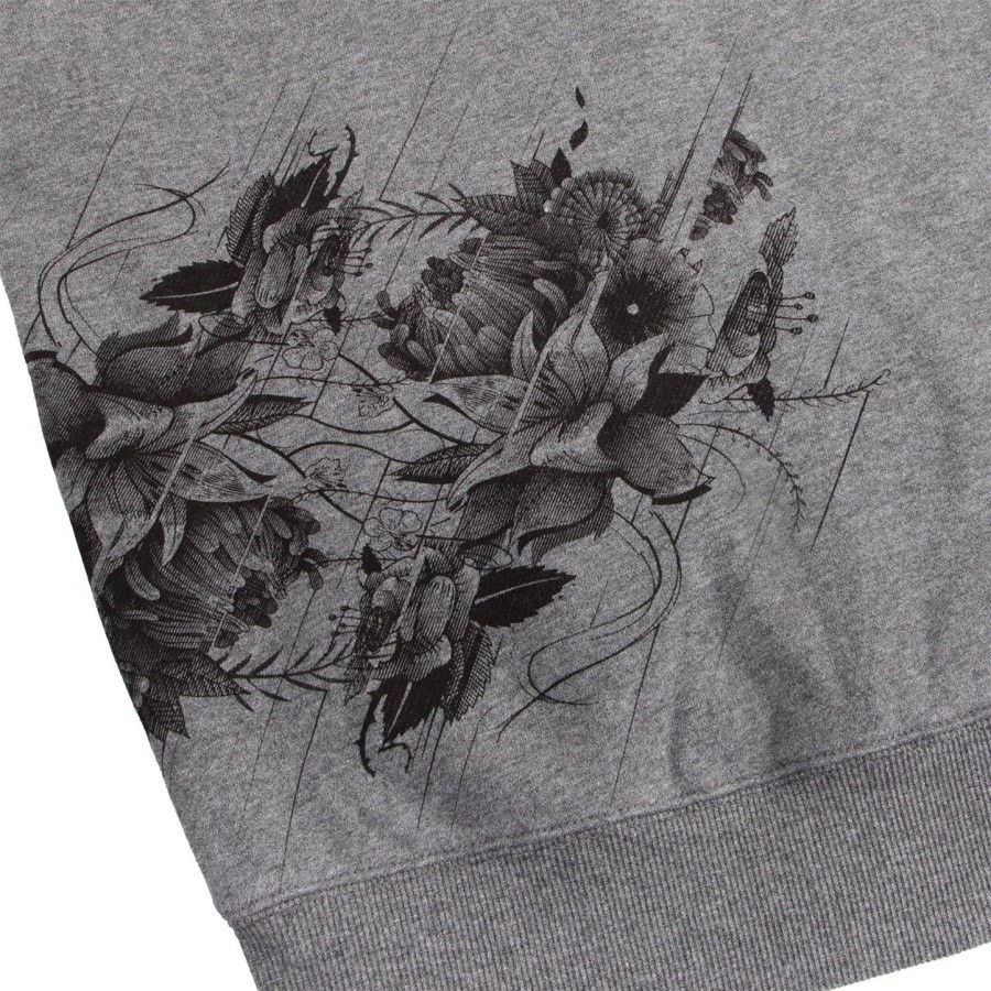 moletom com capuz floral venum - cinza mescla - para mulheres