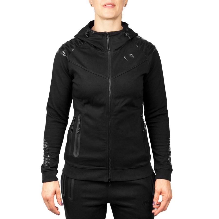 moletom com capuz venum laser - feminino - pretopreto - exclusivo