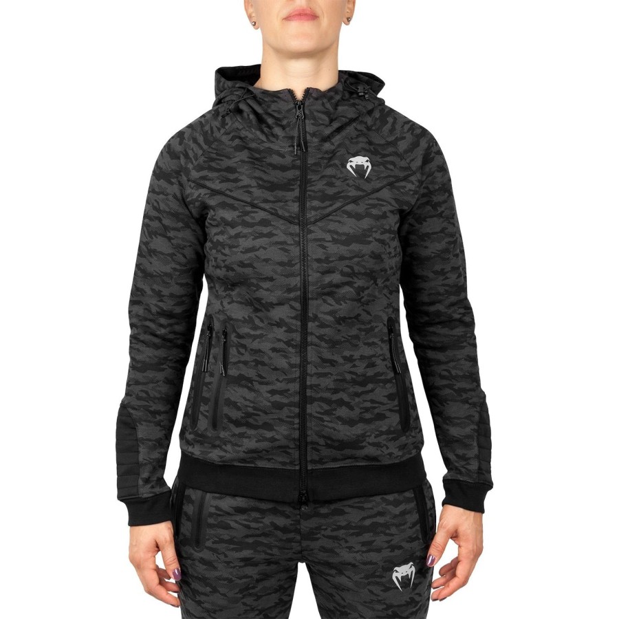moletom com capuz venum laser - feminino - camuflagem escura - exclusivo