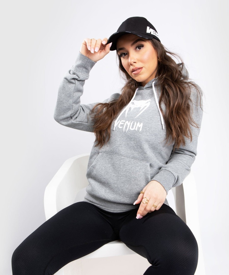 moletom com capuz venum classic - feminino - cinza mescla claro