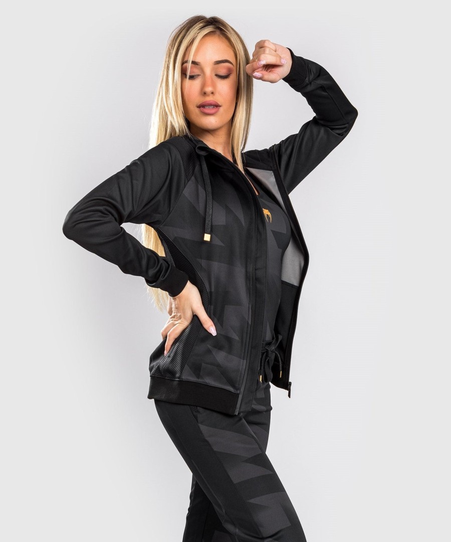 moletom com capuz venum razor - feminino - pretodourado