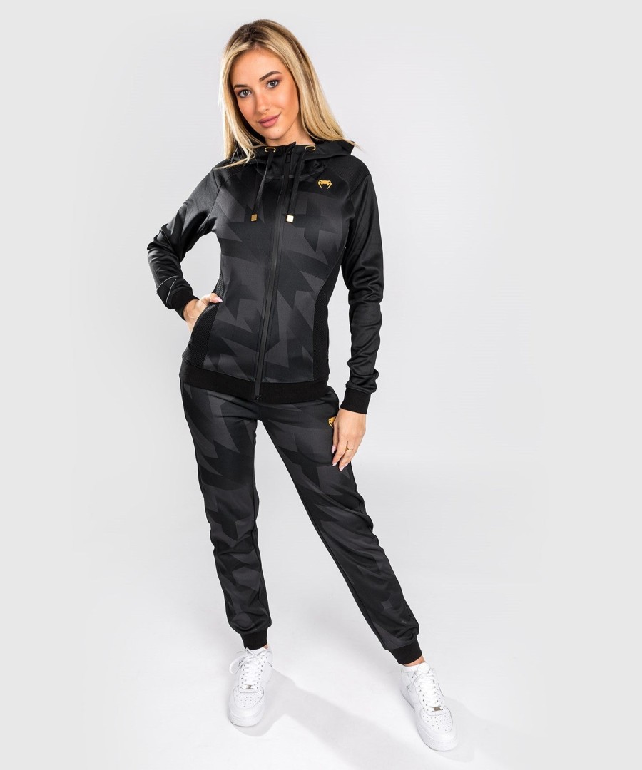 moletom com capuz venum razor - feminino - pretodourado