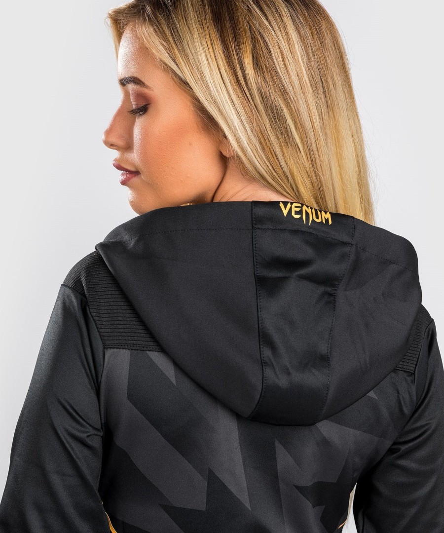 moletom com capuz venum razor - feminino - pretodourado