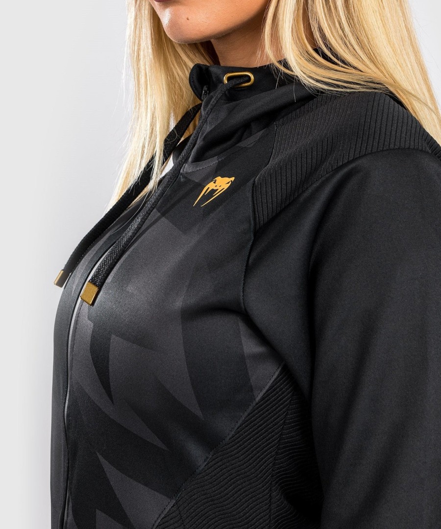 moletom com capuz venum razor - feminino - pretodourado