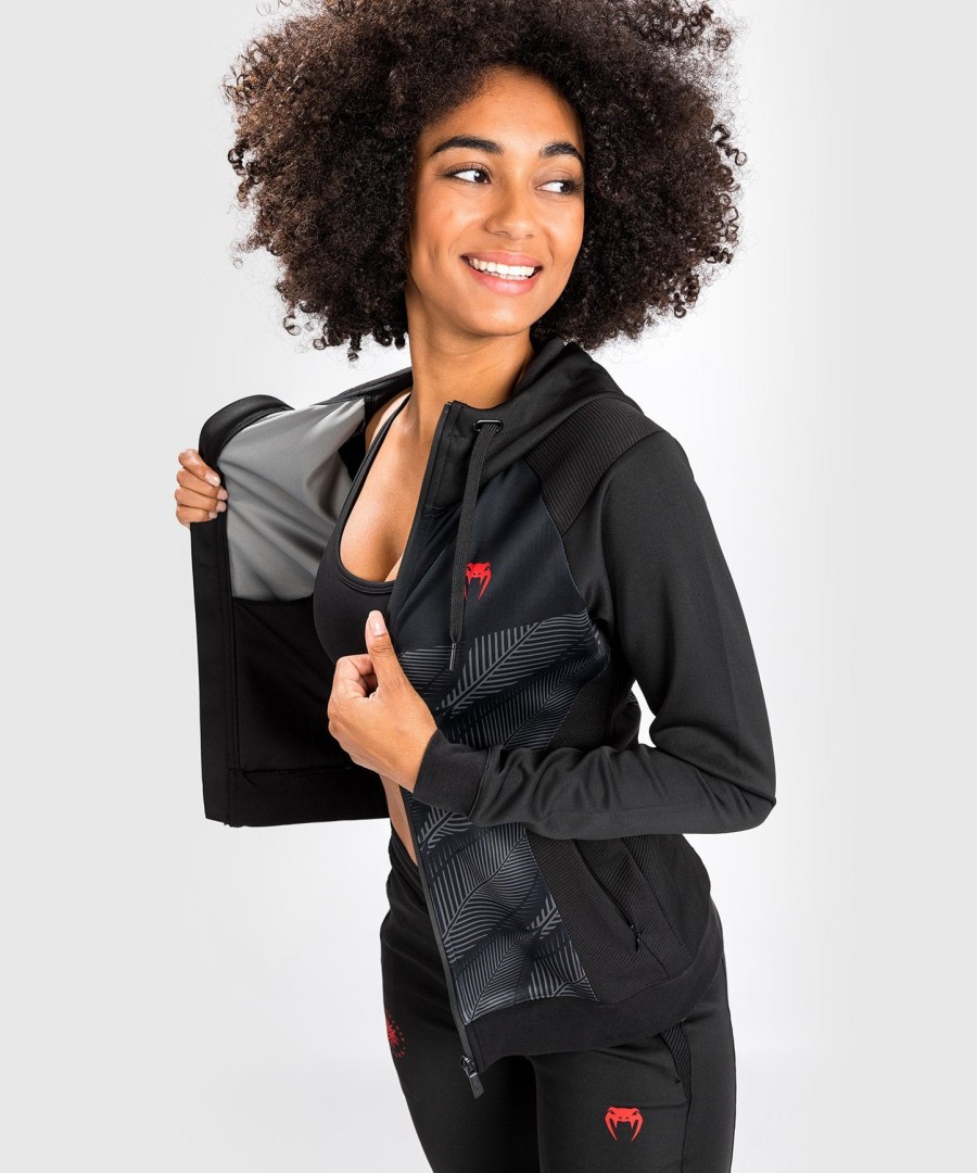 moletom com capuz venum phantom - feminino - pretovermelho