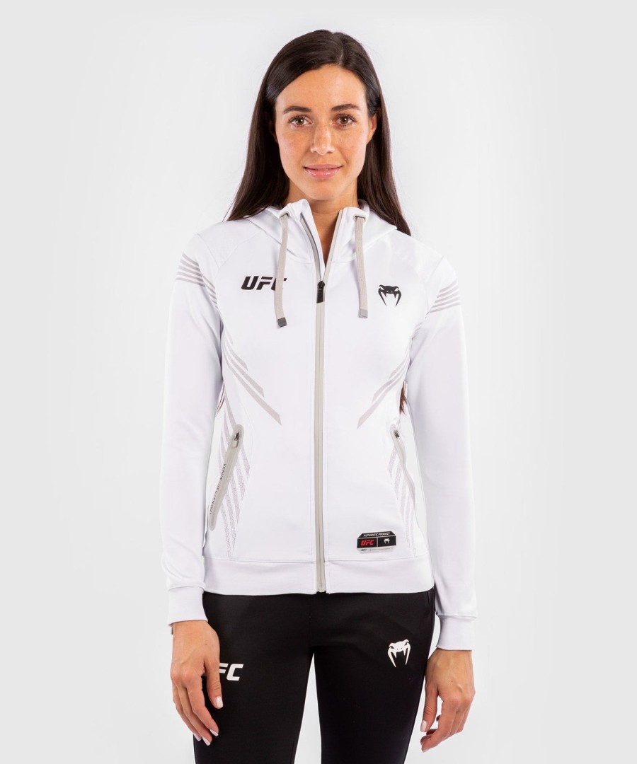moletom com capuz ufc venum authentic fight night feminino walkout - branco
