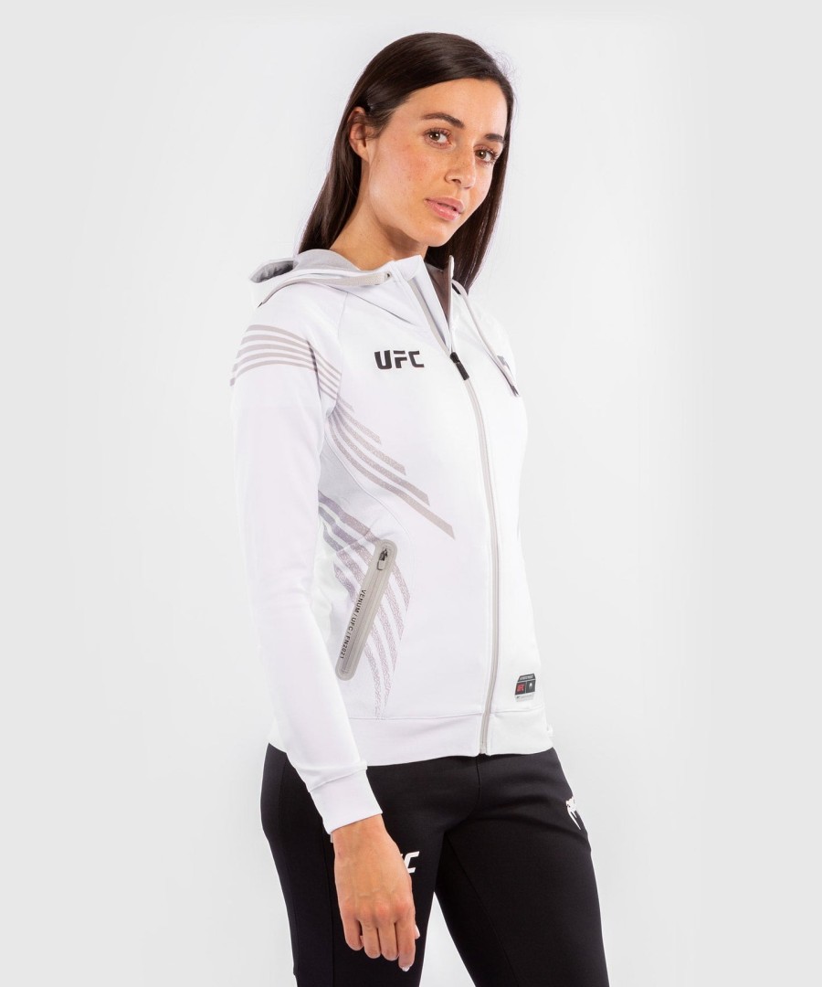 moletom com capuz ufc venum authentic fight night feminino walkout - branco