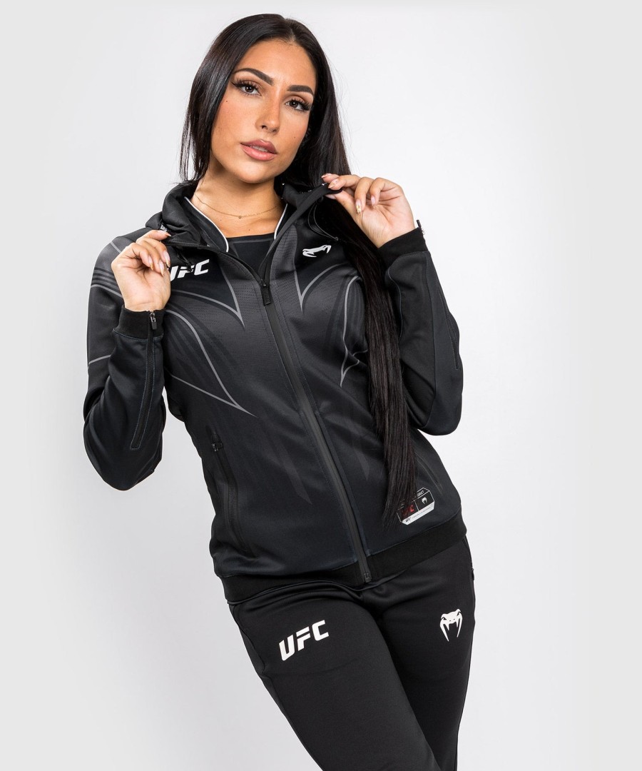 moletom com capuz ufc venum authentic fight night 2.0 feminino walkout - preto