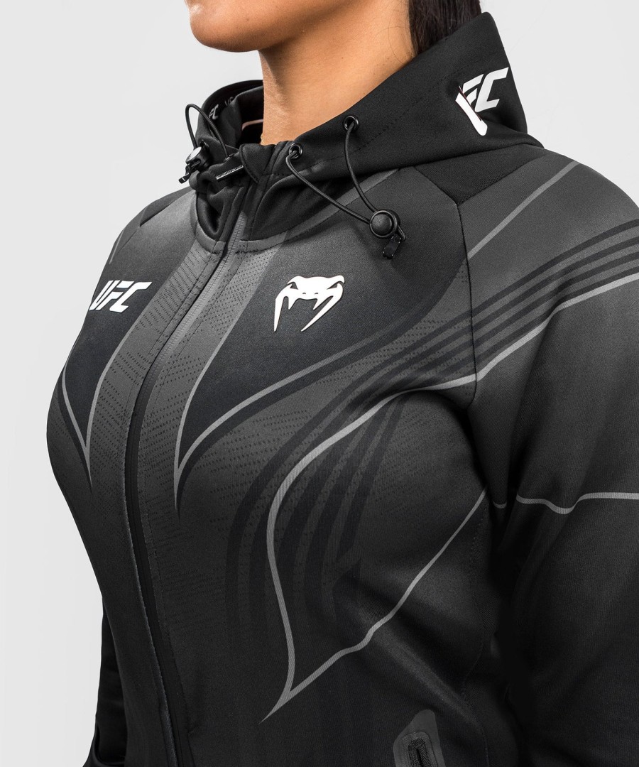 moletom com capuz ufc venum authentic fight night 2.0 feminino walkout - preto