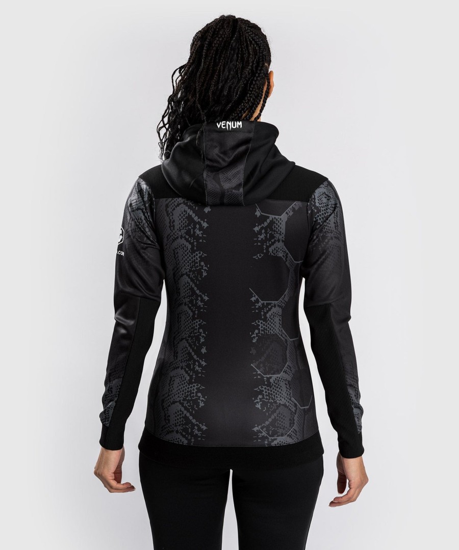 moletom com capuz ufc adrenaline by venum authentic fight night feminino walkout - preto