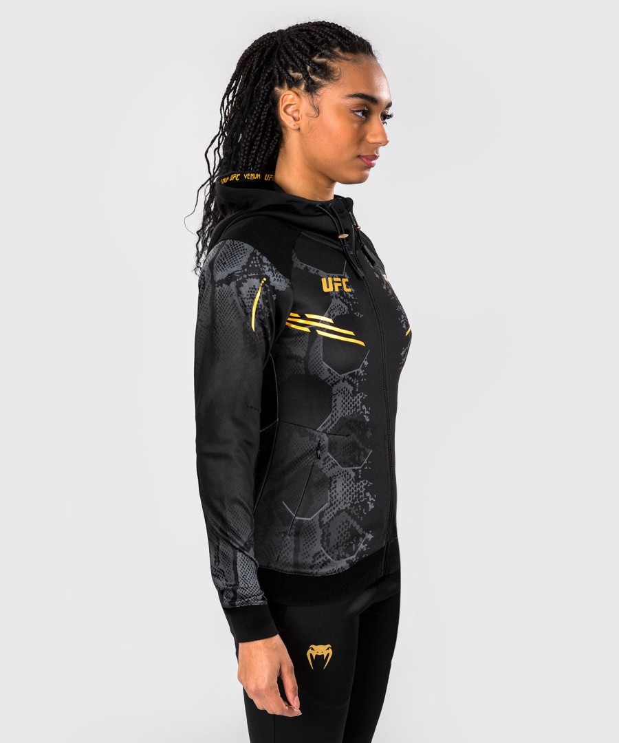 moletom com capuz ufc adrenaline by venum authentic fight night feminino walkout - campeã