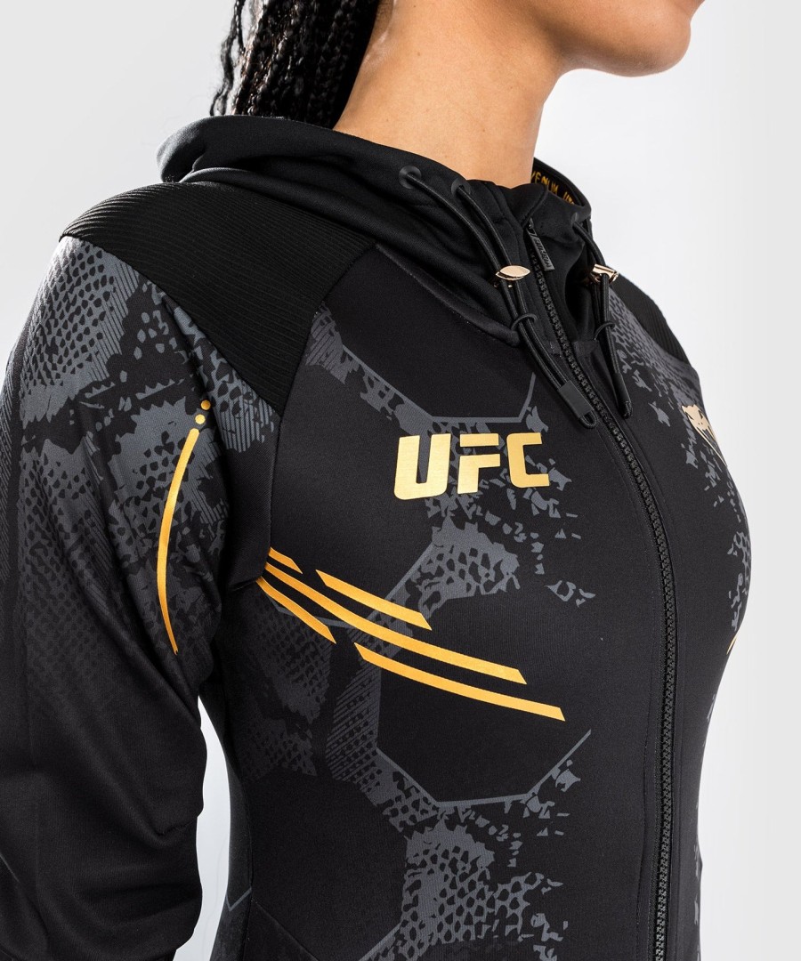 moletom com capuz ufc adrenaline by venum authentic fight night feminino walkout - campeã