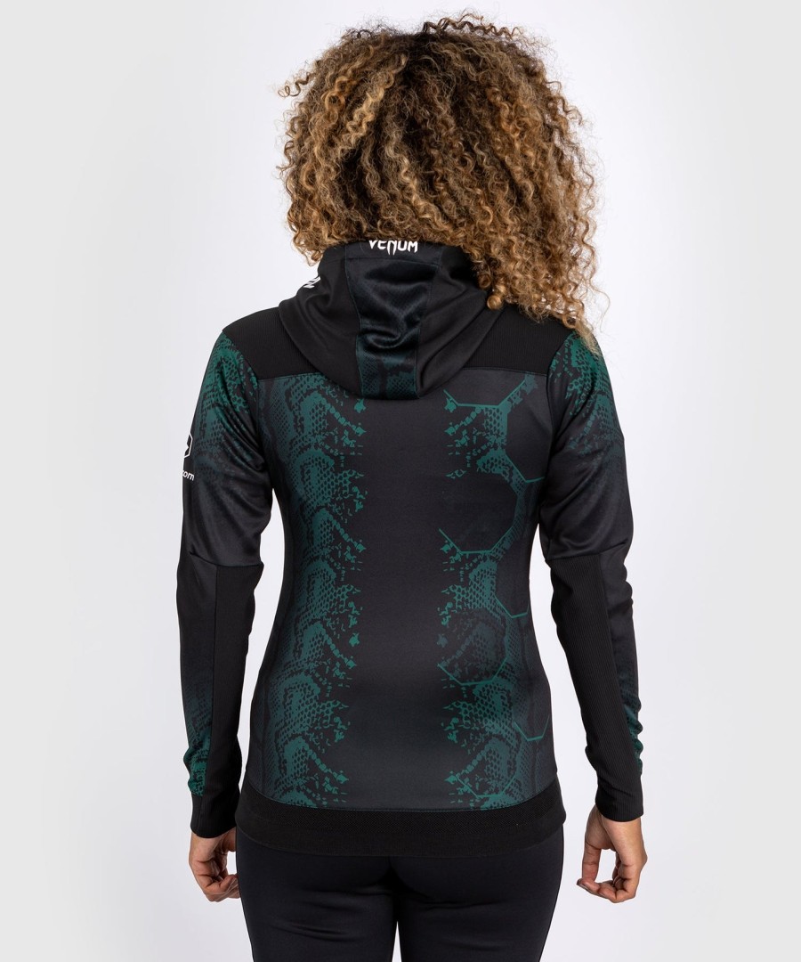 moletom com capuz ufc adrenaline by venum authentic fight night feminino walkout - edição esmeralda - verdepreto