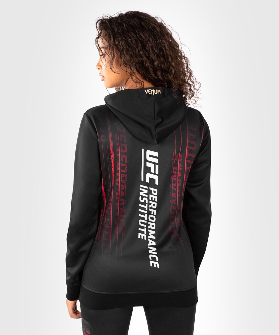 moletom com zíper ufc venum performance institute 2.0 feminino - pretovermelho