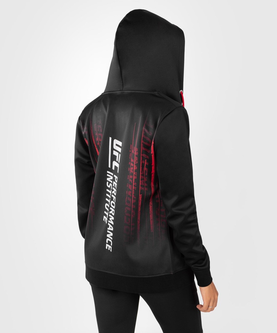 moletom com zíper ufc venum performance institute 2.0 feminino - pretovermelho