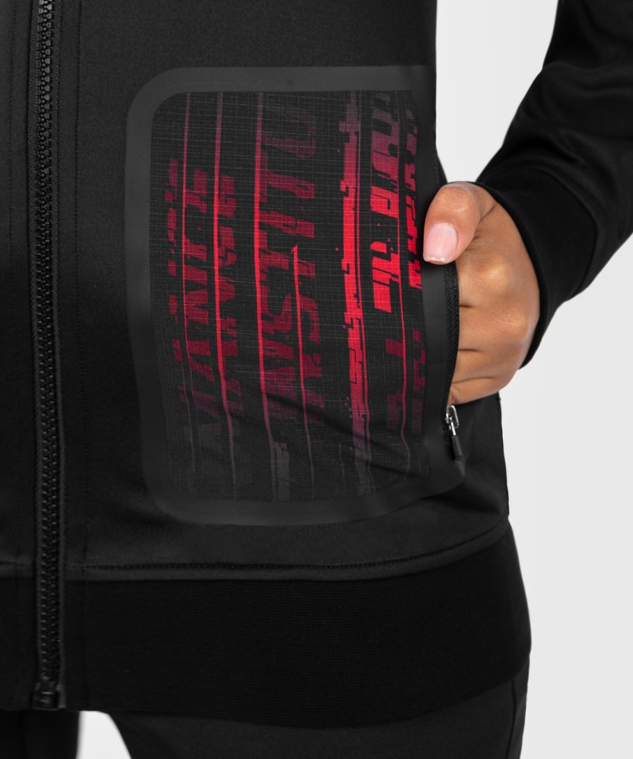 moletom com zíper ufc venum performance institute 2.0 feminino - pretovermelho