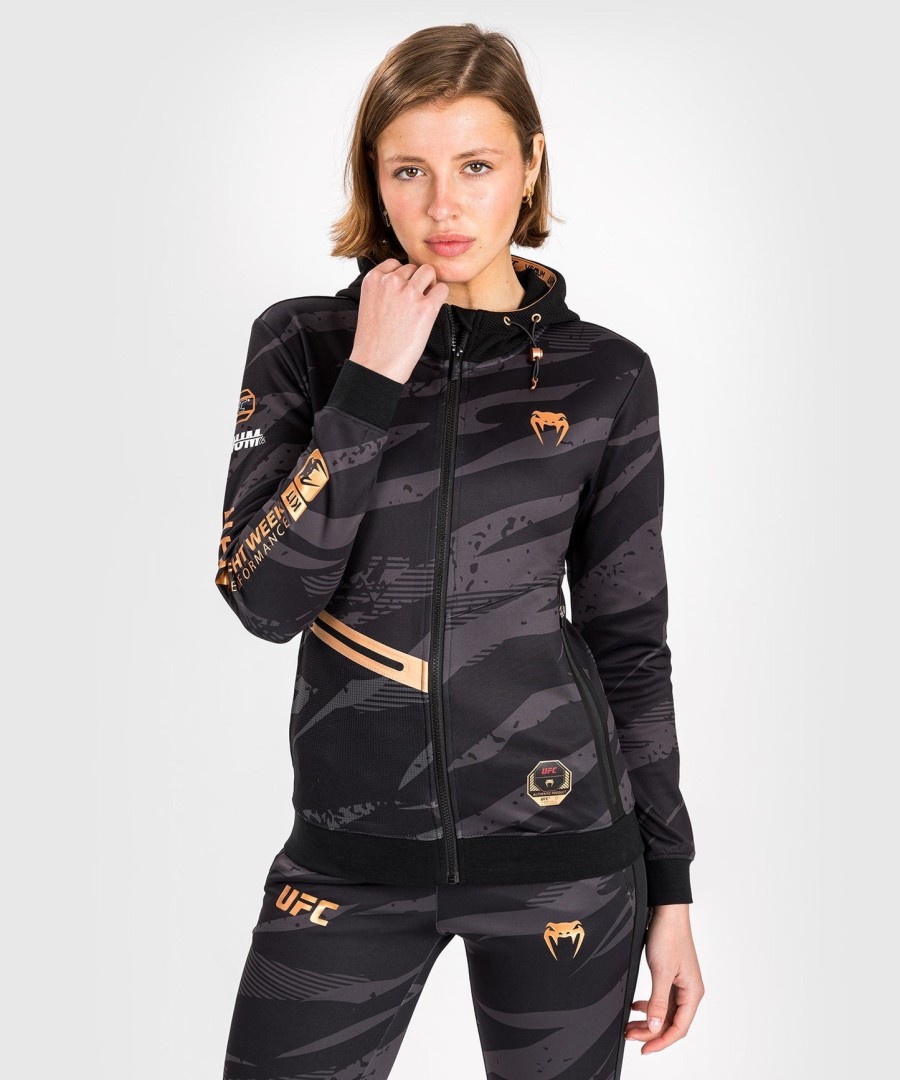 moletom com zíper feminino ufc adrenaline by venum fight week - camuflagem urbana