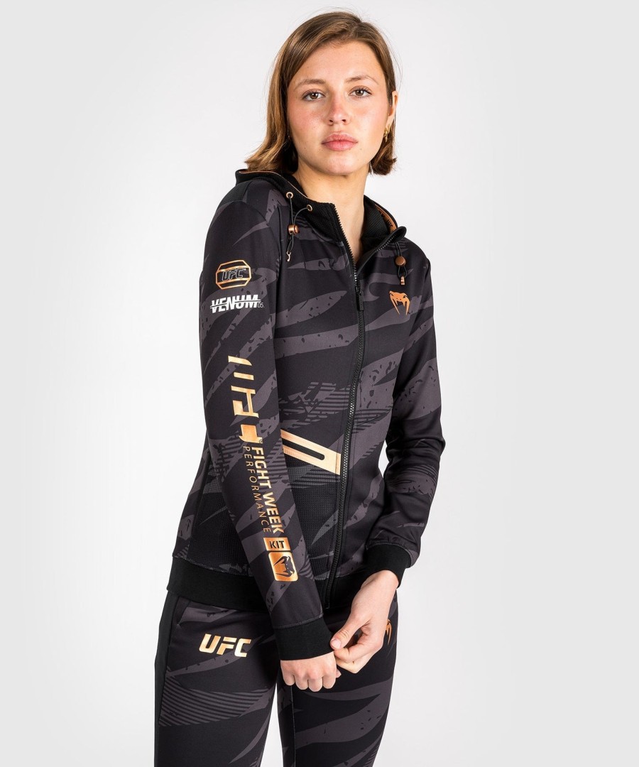 moletom com zíper feminino ufc adrenaline by venum fight week - camuflagem urbana