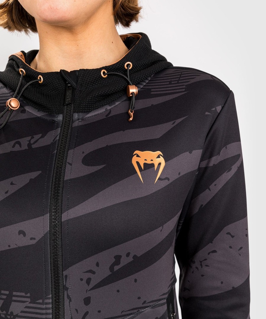 moletom com zíper feminino ufc adrenaline by venum fight week - camuflagem urbana