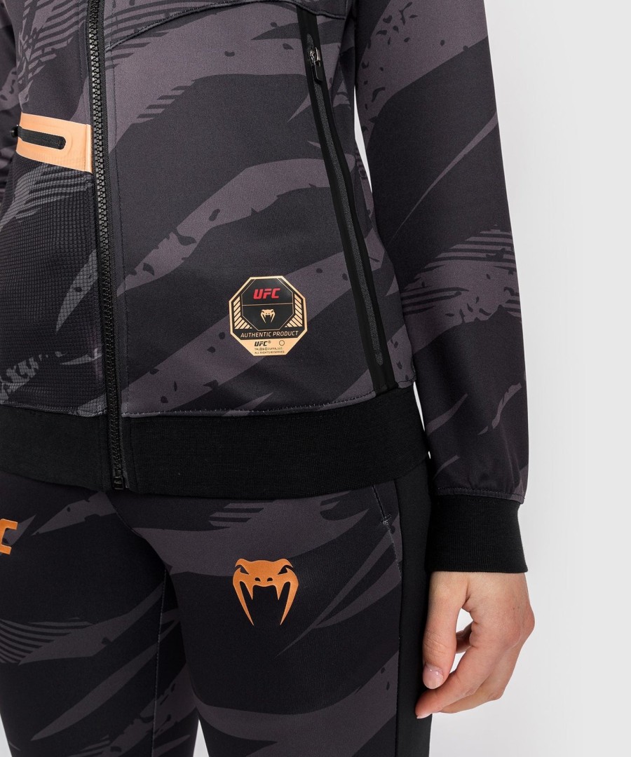moletom com zíper feminino ufc adrenaline by venum fight week - camuflagem urbana