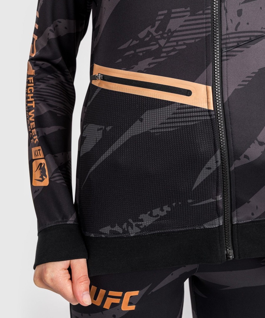 moletom com zíper feminino ufc adrenaline by venum fight week - camuflagem urbana