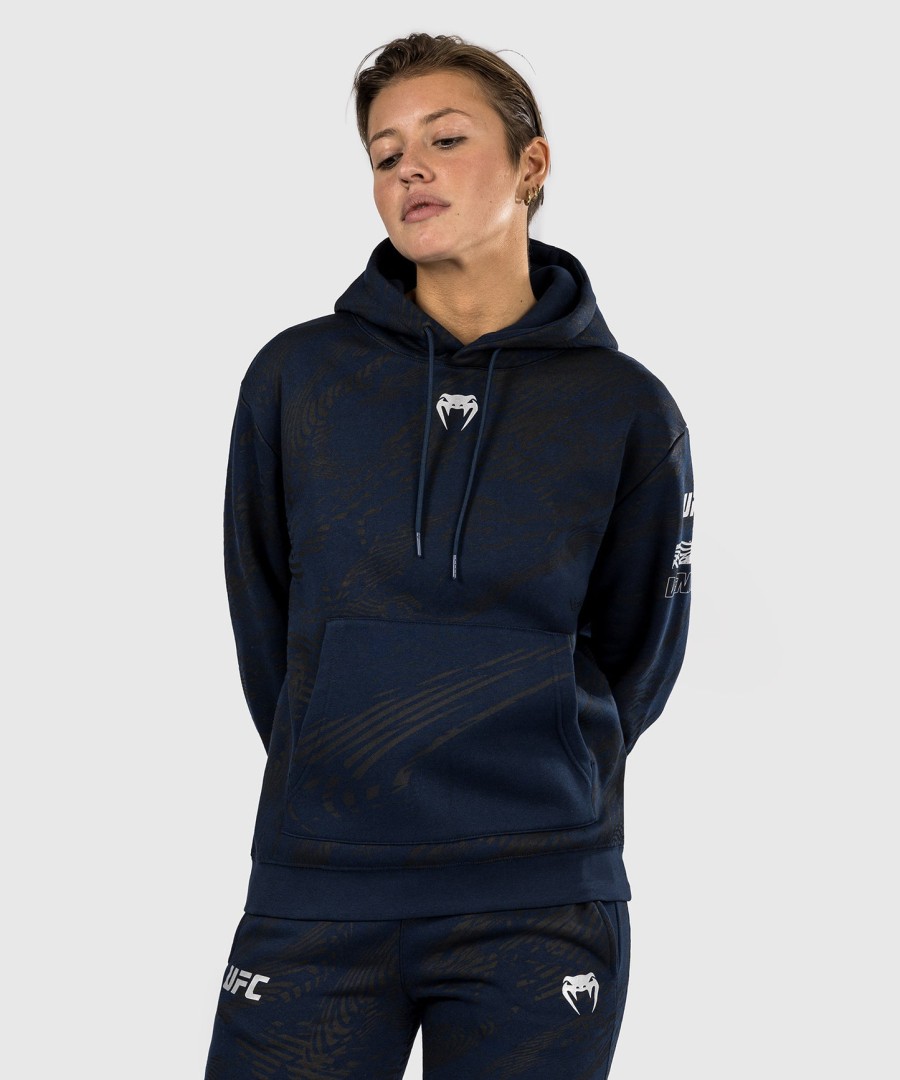 moletom com capuz feminino ufc fusion by venum fight week - azul oceânico