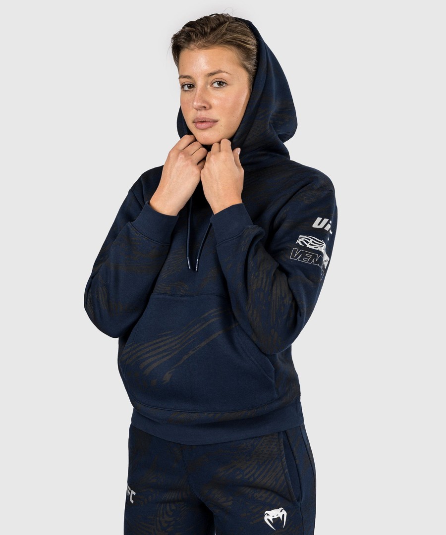 moletom com capuz feminino ufc fusion by venum fight week - azul oceânico