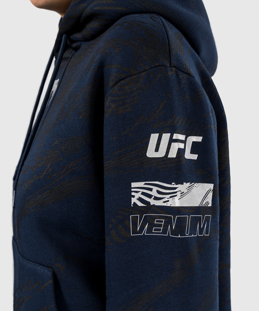moletom com capuz feminino ufc fusion by venum fight week - azul oceânico
