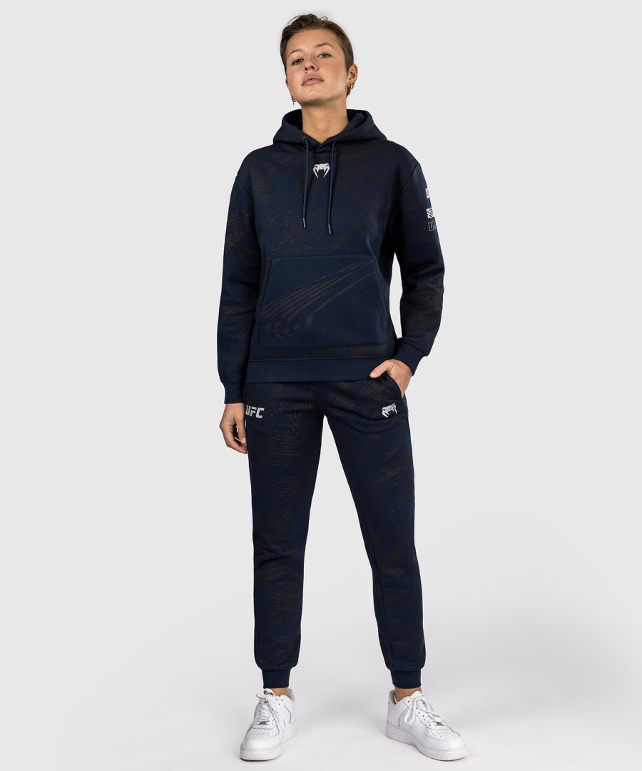 moletom com capuz feminino ufc fusion by venum fight week - azul oceânico